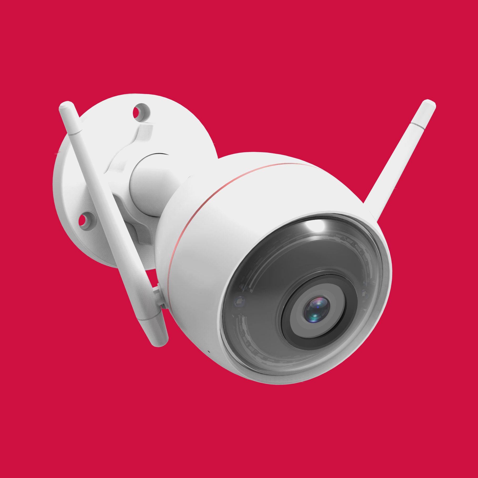 Outdoor Camera Red - ThinkPro Home Security