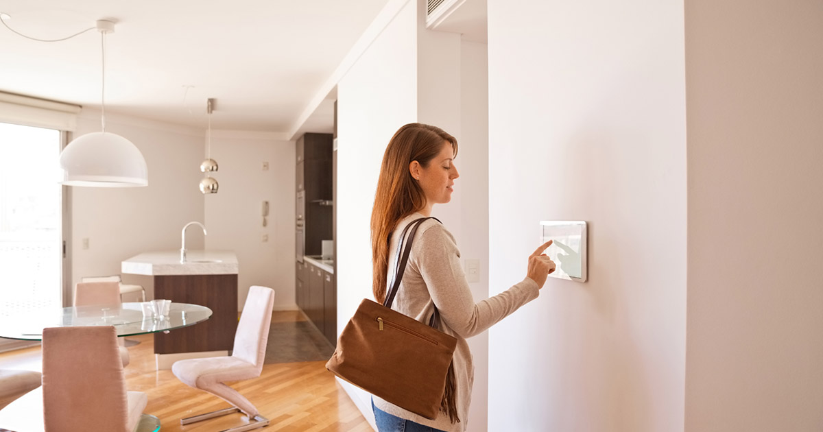  a women turns on her home security system for an extended period of time